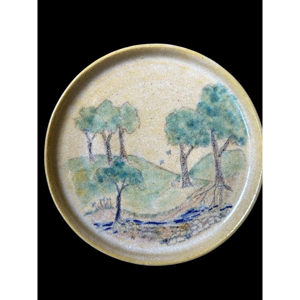 Norma Lathrop Studio Trees Pottery Decorative Plate Signed & Dated 2000 Hawaii - Picture 3 of 13